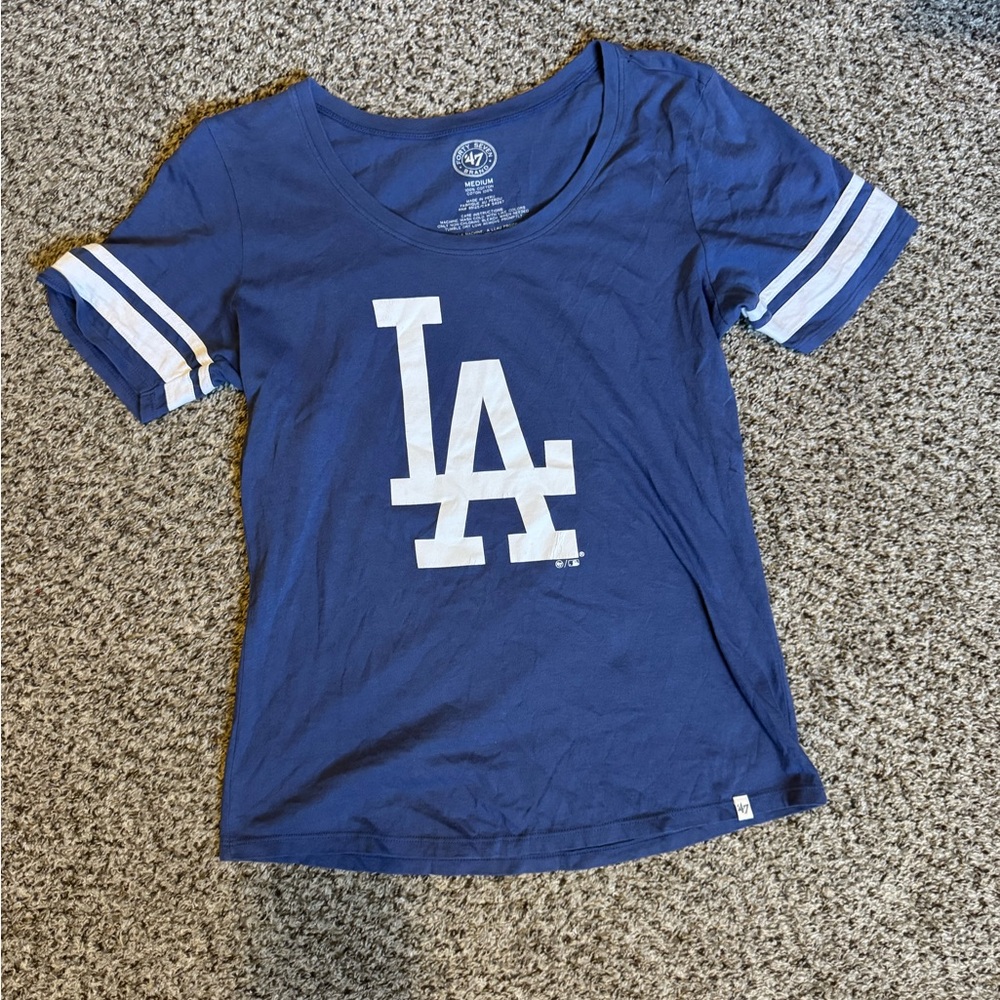 47 Blue LA Dodger Logo Women's Tee